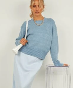 Nude Lucy Ari Knit Jumper - Denim Blue New & Most Loved