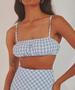 Peppermayo New & Most Loved Same Love Crop Top - Blue Gingham