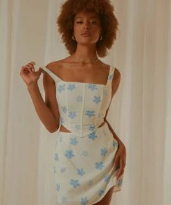 Peppermayo Exclusive Springtime Picnics Bustier - Blue Vista Floral New & Most Loved