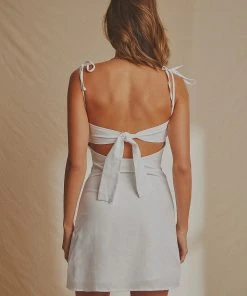 National Breast Cancer Foundation X Peppermayo Style File Linen Mini Dress - White