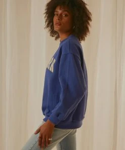 Peppermayo Big City Crewneck Sweater - Cobalt Blue