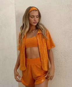 Vacancy Supply Holiday Terry Shirt - Tangerine