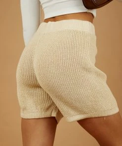 Peppermayo Our World Knit Shorts - Beige