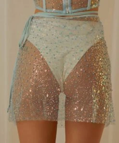 Peppermayo Exclusive Double Rainbow Mini Skirt - Sky Blue - Pre-Order