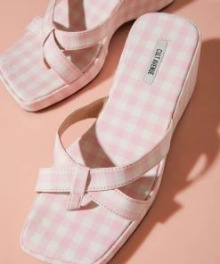 Cult Avenue Bettina Mule - Bubblegum Gingham New & Most Loved