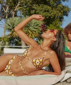 Peppermayo Exclusive Yacht Club Tie Bikini Top - Vintage Sun