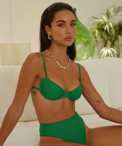 Peppermayo Exclusive Miami Skies Balconette Bikini Top - Jade Green New & Most Loved