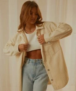 Nude Lucy New & Most Loved Paige Corduroy Shacket - Nutmeg