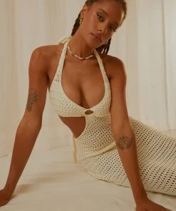 Peppermayo Exclusive Haven Crochet Maxi Dress - White New & Most Loved