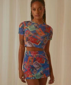 Peppermayo Exclusive Locals Only Mesh Baby Tee - Postcard Travels New & Most Loved