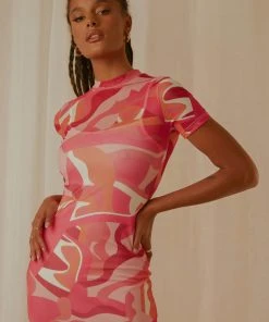 Peppermayo Exclusive New & Most Loved Into The City Mesh Maxi Dress - Candy Wave