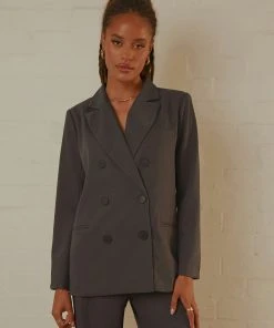 4th & Reckless New & Most Loved Bennet Blazer - Dark Grey