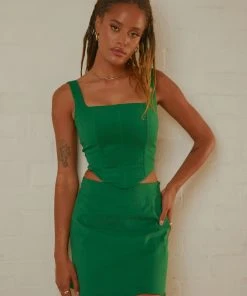 Peppermayo Exclusive Rooftop Drinks Mini Skirt - Jade Green