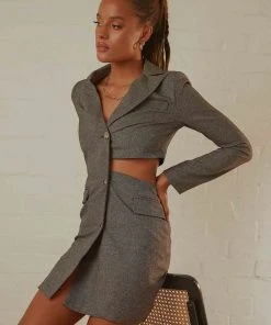 4th & Reckless Josilyn Blazer Dress - Grey