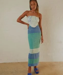 Peppermayo Peretti Crop Top - Blue Multi