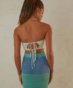 Peppermayo Peretti Crop Top - Blue Multi