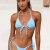 VDM The Label Marley Bikini Top - Sky Towelling And Matte Sky New & Most Loved