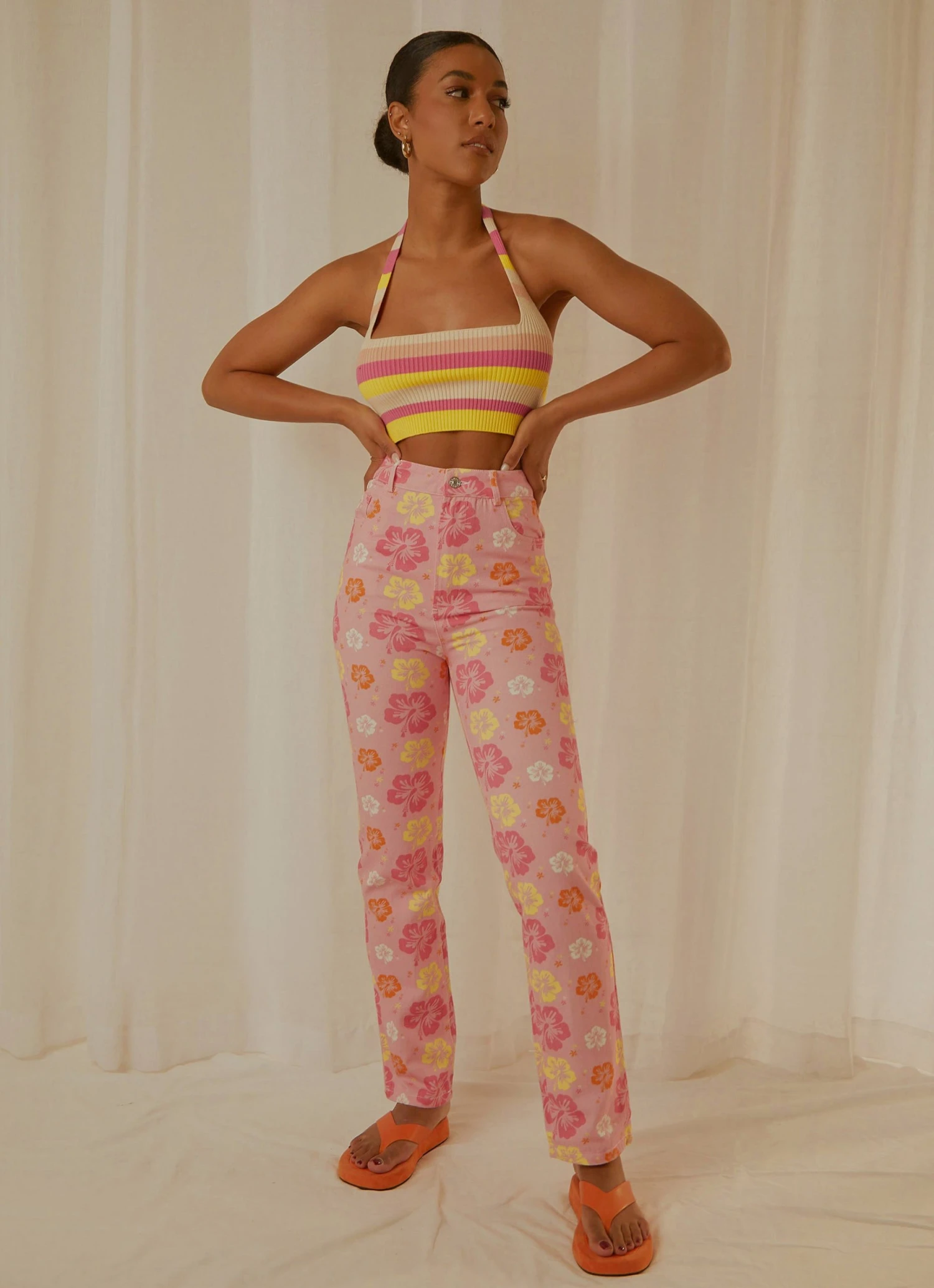 Peppermayo Exclusive Electric Avenue Pants - Hawaiian Floral 2 Peppermayo Exclusive Electric Avenue Pants - Hawaiian Floral