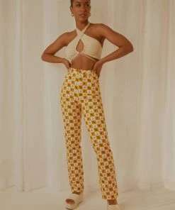 Peppermayo Exclusive Pina Colada Pants - Fruit Checkers