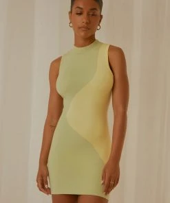 Peppermayo Exclusive The Palms Mini Dress - Lime Wave New & Most Loved