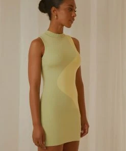 Peppermayo Exclusive The Palms Mini Dress - Lime Wave New & Most Loved