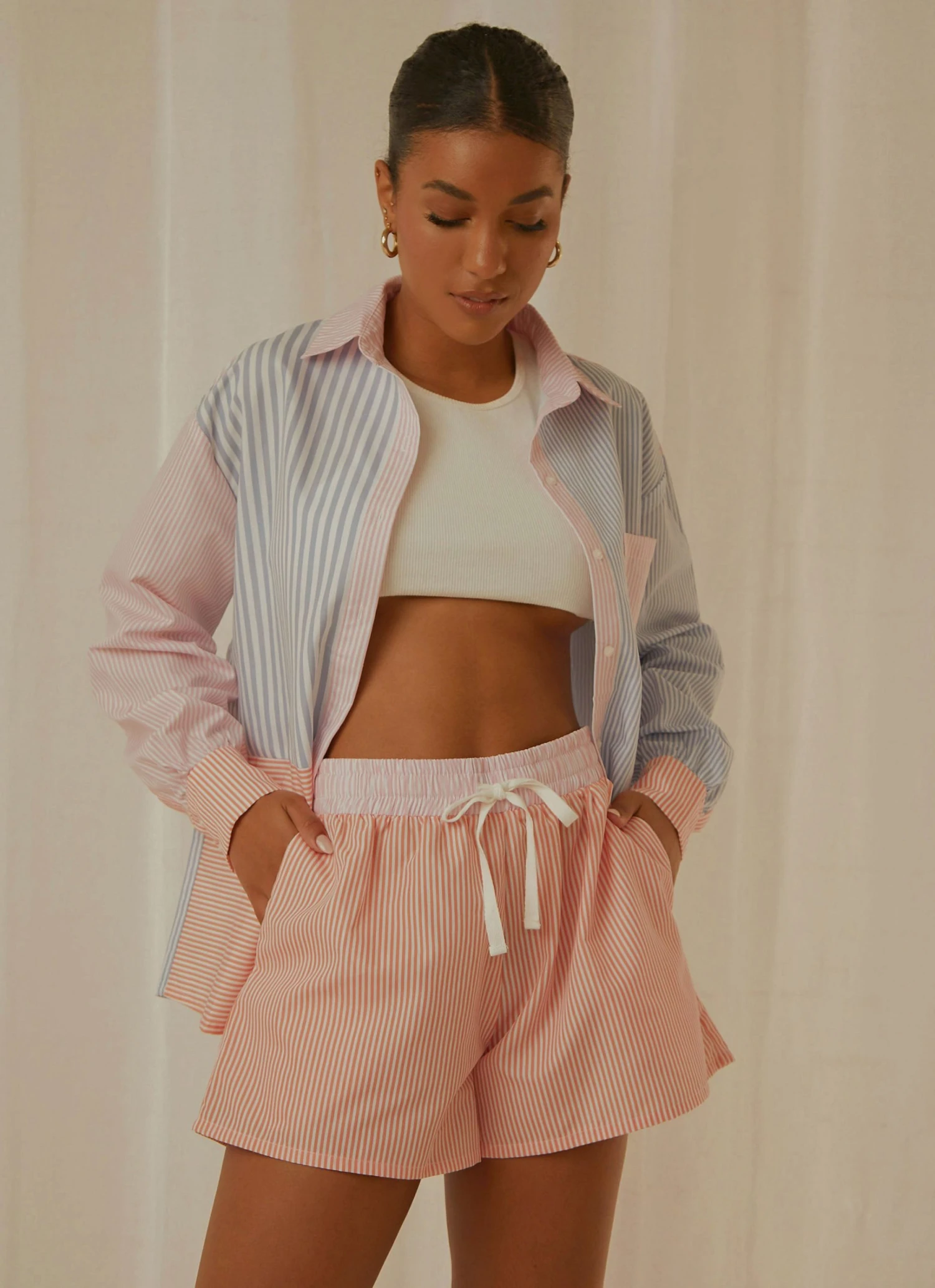 Peppermayo Exclusive Hideaway Stripe Shorts - Sherbert Stripe 1 Peppermayo Exclusive Hideaway Stripe Shorts - Sherbert Stripe