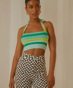 Peppermayo Exclusive Alba Knit Crop - Ocean Stripe New & Most Loved