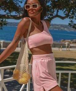 Peppermayo Exclusive New & Most Loved Solstice Terry Crop Top - Pink