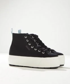 Superga 2705 Hi Top Tank - 999 Black