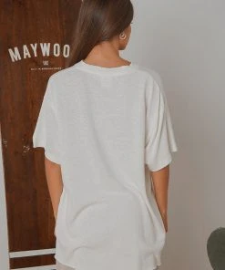 Afends Courtney Love Hemp Oversized Tee - Off White