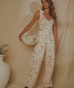 Peppermayo Exclusive New & Most Loved Isola Linen Pants - Safari