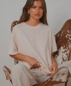 Afends Slay Hemp Oversized Tee - Ash Pink New & Most Loved