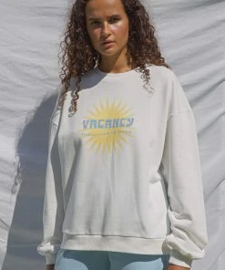 Vacancy Supply Sunburst Crewneck - White New & Most Loved