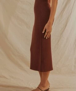 Peppermayo Welcome To The World Midi Skirt - Chocolate New & Most Loved