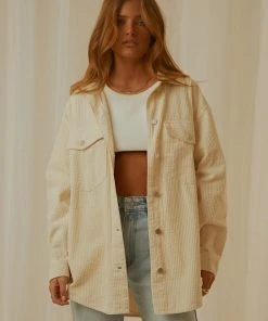 Nude Lucy New & Most Loved Paige Corduroy Shacket - Nutmeg