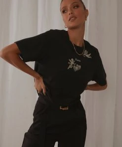 Afends Angel Hemp Boyfriend Tee - Black