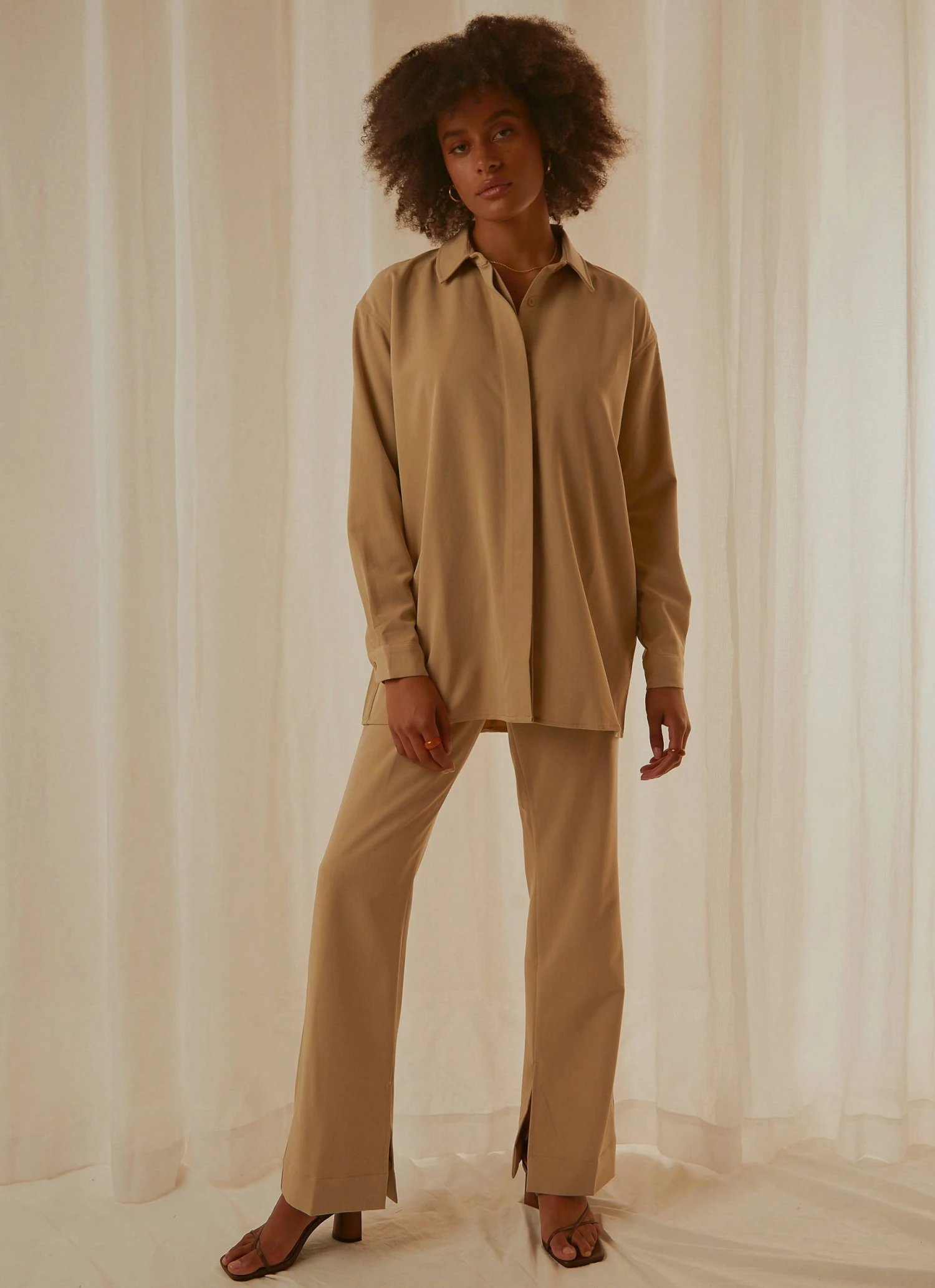 4th & Reckless Nessa Shirt - Beige New & Most Loved 2 4th & Reckless Nessa Shirt - Beige New & Most Loved