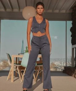 Riley Hubatka X Peppermayo New & Most Loved Farewell Forever Pants - Pinstripe