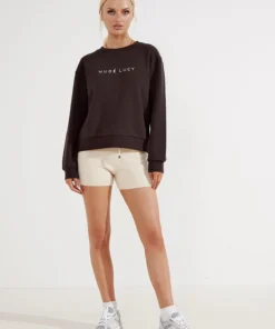 Nude Lucy Slogan Sweat - Black