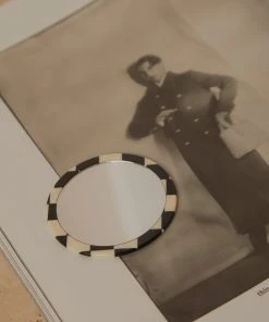 Peppermayo Irina Mini Hand Mirror - Black And White Check