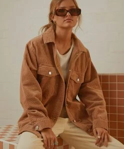 Nude Lucy Paige Corduroy Shacket - Coffee