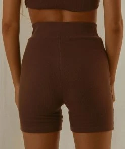 Peppermayo Exclusive Harvey Ribbed Bike Short - Cocoa