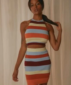 Peppermayo Tropicola Knit Halter Top - Stripe