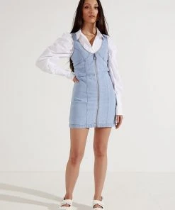 Afends Boulevard Hemp Denim Dress - Stone Blue New & Most Loved