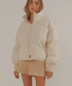 Vacancy Supply New & Most Loved Jetty Puffer Jacket - Coconut Milk