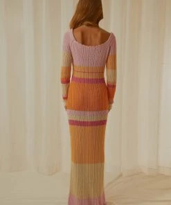 Peppermayo Exclusive Love Ride Crochet Maxi Dress - Sunset Stripe - Pre-Order New & Most Loved