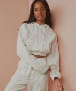 Peppermayo Resort Club Waffle Jumper - White New & Most Loved