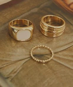 Peppermayo Turlington Ring Set - Gold & White New & Most Loved