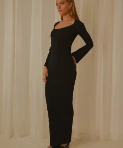 Peppermayo Exclusive New & Most Loved Tori Knit Maxi Dress - Black