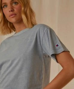 Champion New & Most Loved Vintage Dye Crop Tee - Wildflower Blue